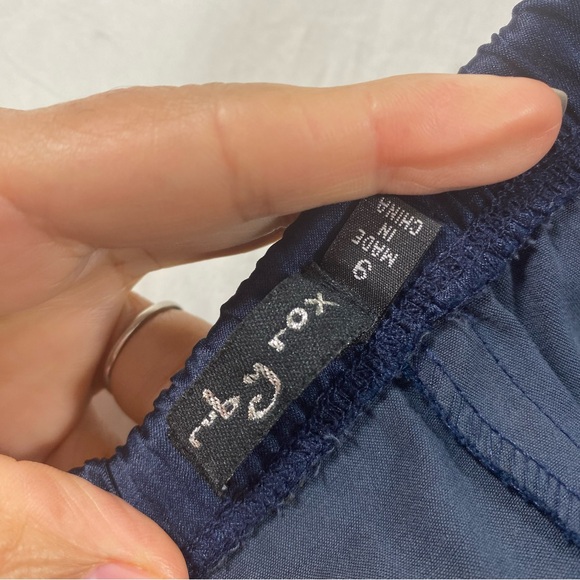 Ruby Rox Elegant Navy Strapless Dress Satin Ruffled Front Mini Dress women’s 9 - Picture 3 of 8